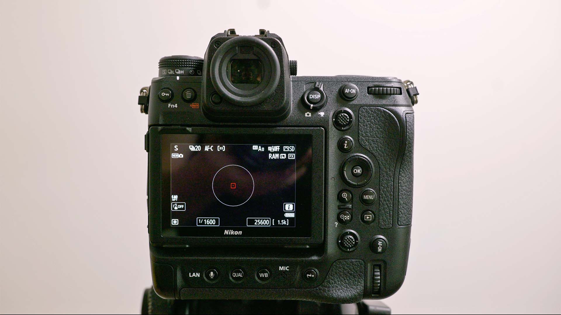 Rear view of Nikon Z9.